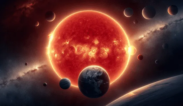 El sol está destinado a convertirse en una estrella gigante roja —que es cuando una estrella agota el hidrógeno de su núcleo— y, finalmente, en una enana blanca. Foto: IA / LR